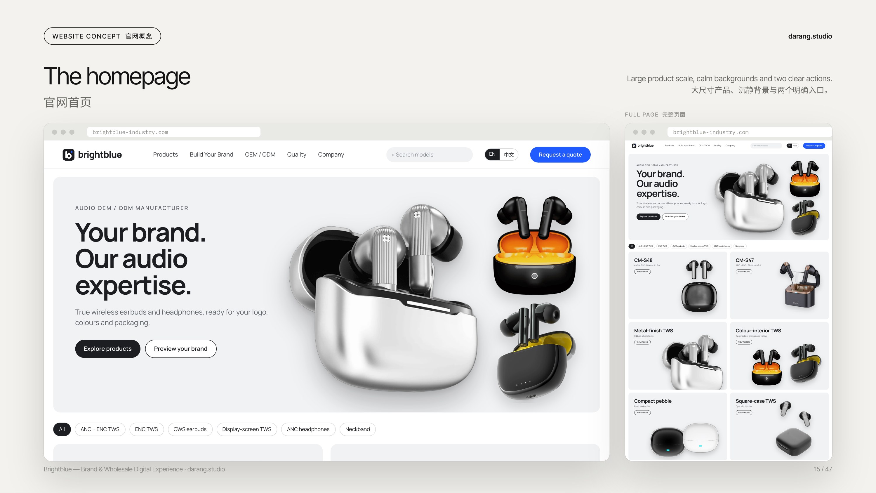 Brightblue homepage design
